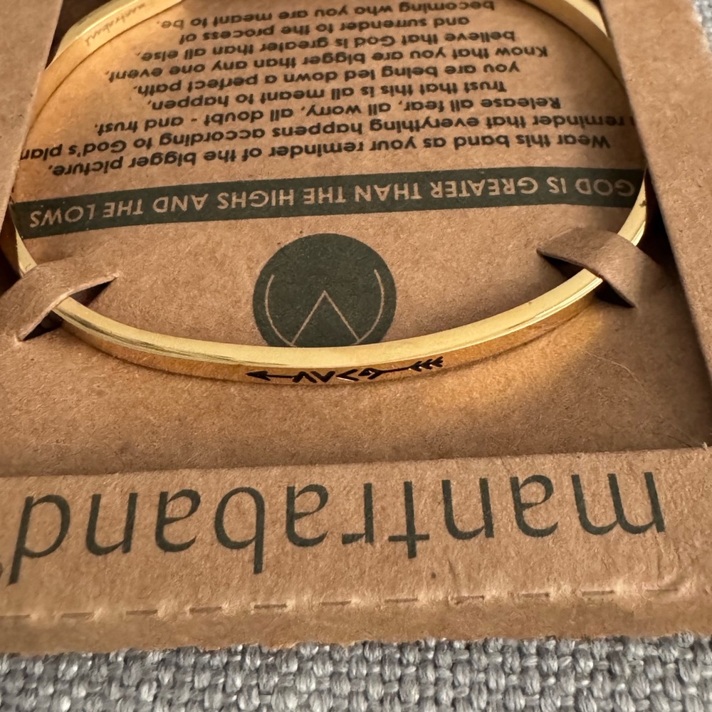 MantraBand Gold Inspirational Cuff Bracelet